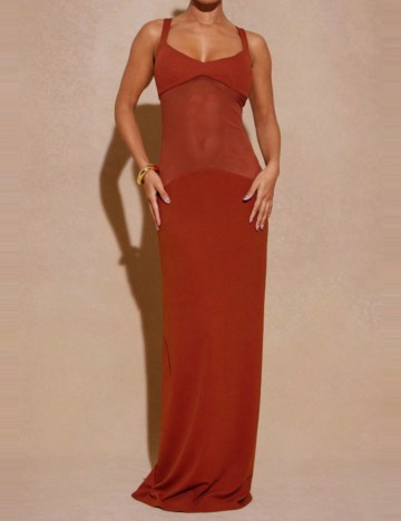 Rochie maxi Shein, cărămiziu