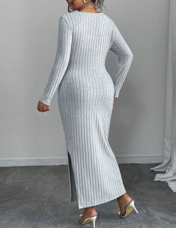 Rochie midi Shein Curve+, gri