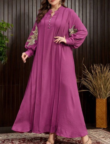 Rochie maxi Shein Curve+, roz