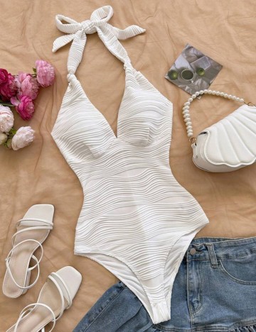 Costum de baie întreg Shein, alb