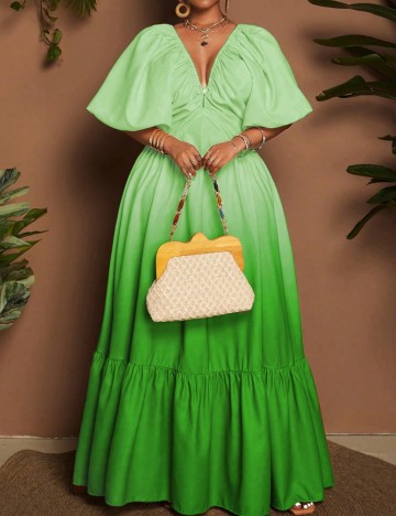 Rochie maxi Shein Curve+, verde