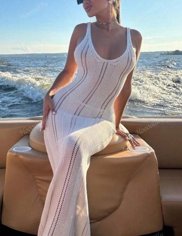 Rochie maxi Shein, crem