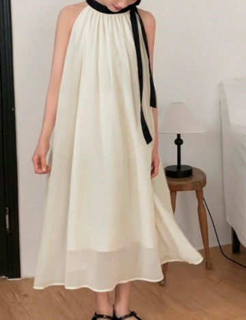 Rochie maxi Shein, crem