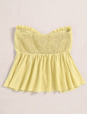 Top Shein Curve+, galben
