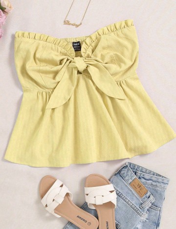 Top Shein Curve+, galben