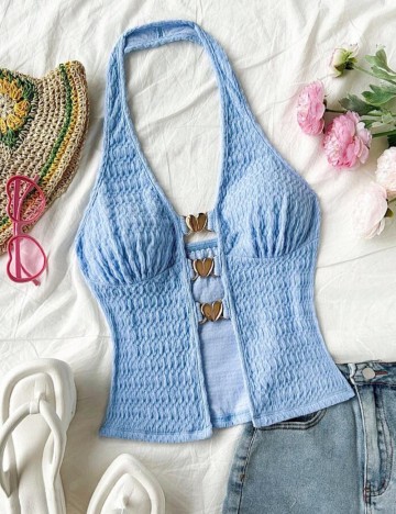 Top Shein, albastru