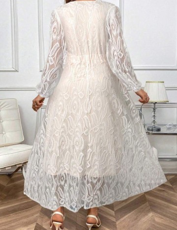 Rochie maxi Shein Curve+, crem