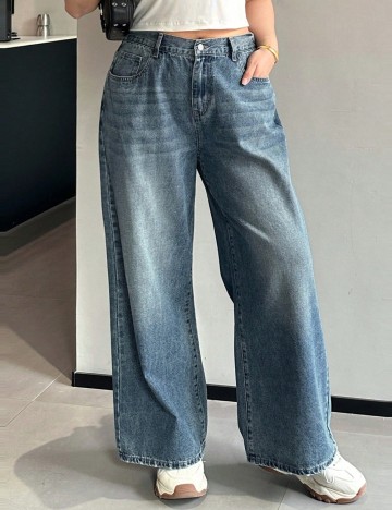 Jeans Shein Curve+, albastru
