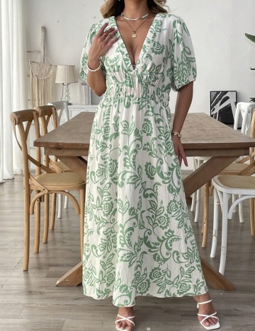 Rochie midi Shein Curve+, mix culori