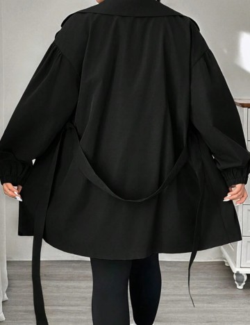 Trench Shein Curve+, negru