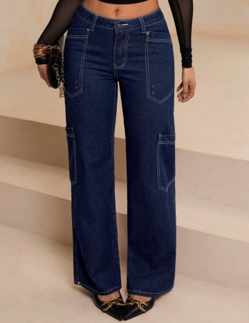 Jeans Shein, albastru
