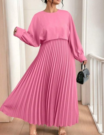 Rochie maxi Shein Curve+, roz