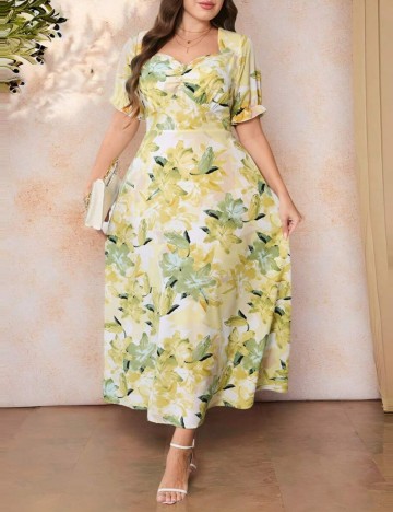 Rochie midi Shein Curve+, mix culori