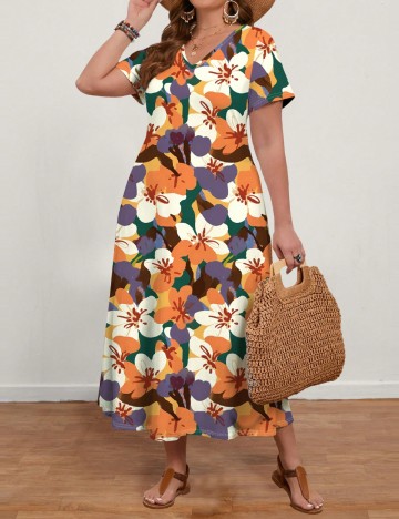 Rochie maxi Shein, mix culori