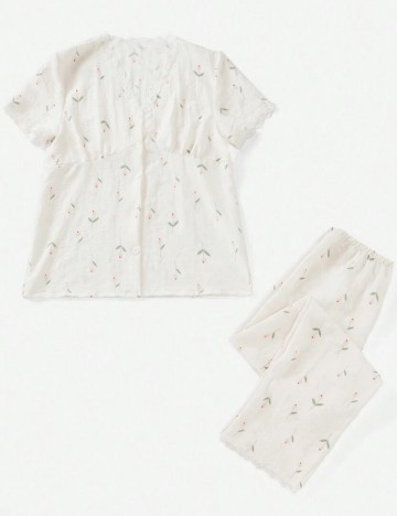 Compleu pijamale Shein, alb