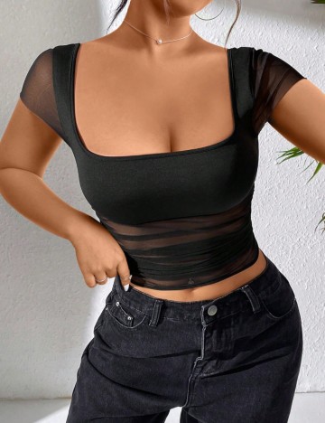 Top Shein Curve+, negru