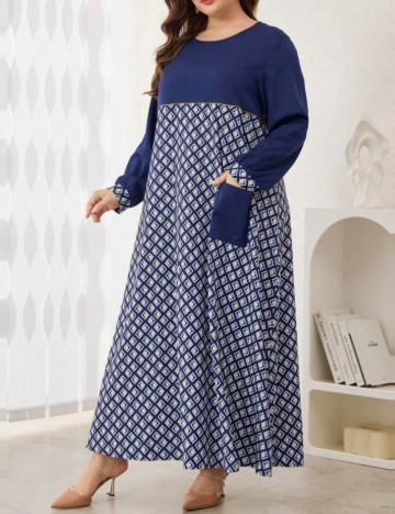 Rochie maxi Shein Curve+, mix culori
