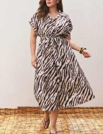 Rochie midi Shein Curve+, mix culori