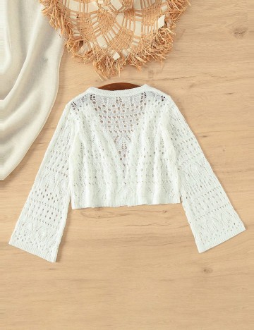 Cardigan de plajă Shein, crem