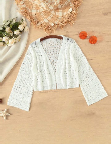 Cardigan de plajă Shein, crem