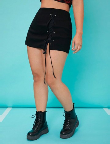Fustă Pantalon Shein Curve+, negru