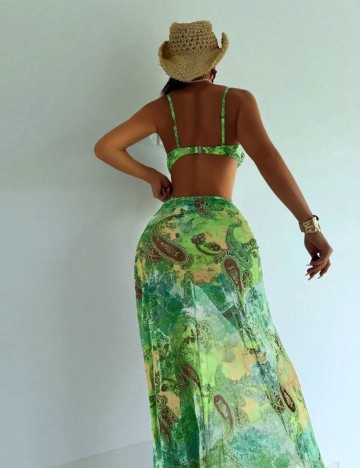 Set costum de baie și fustă Shein, mix culori
