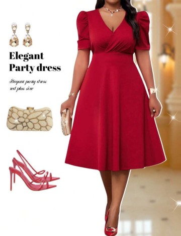 Rochie maxi Shein Curve+, roșu