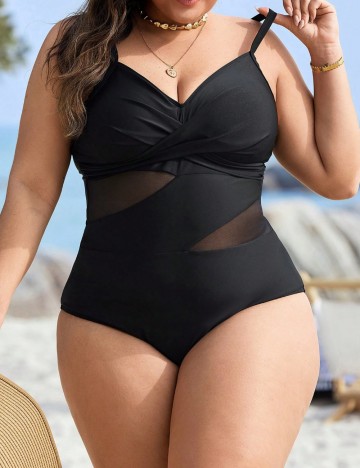 Costum de baie întreg Shein Curve+, negru