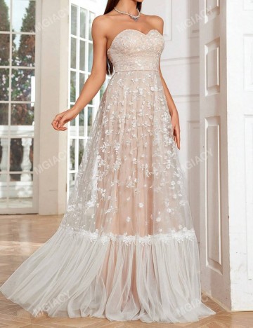 Rochie de ocazie Shein, crem