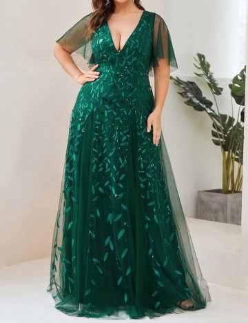 Rochie de ocazie Shein Curve+, verde