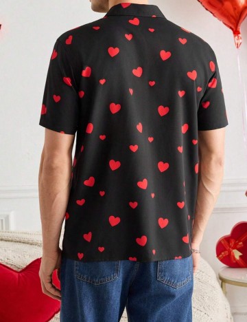Cămașă cu mânecă scurtă MANFINITY by Shein, negru