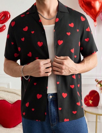Cămașă cu mânecă scurtă MANFINITY by Shein, negru