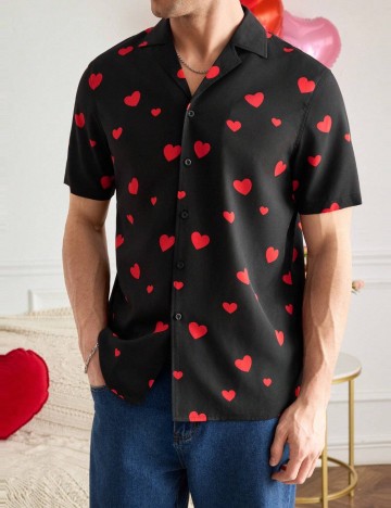 Cămașă cu mânecă scurtă MANFINITY by Shein, negru