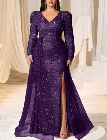 Rochie de ocazie Shein Curve+, mov
