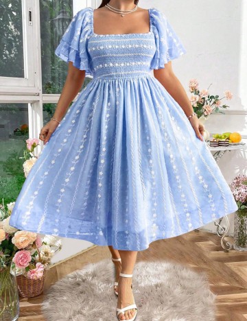 Rochie midi Shein Curve+, albastru