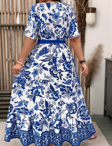 Rochie maxi Shein Curve+, mix culori