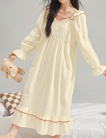 Rochie De Noapte DAZY by Shein, crem