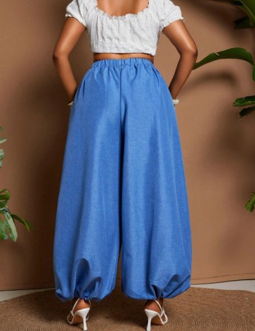 Pantaloni Shein Curve+, albastru