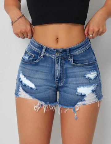 Pantaloni scurți de blugi Shein, albastru