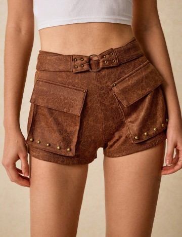 Pantaloni scurți Shein, maro