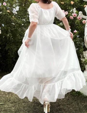 Rochie maxi Shein Curve+, alb