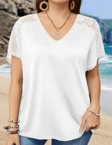 Tricou Shein Curve+, alb