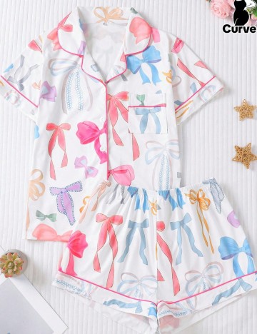 Compleu pijamale Shein Curve+, mix culori
