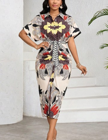 Rochie midi Shein, mix culori