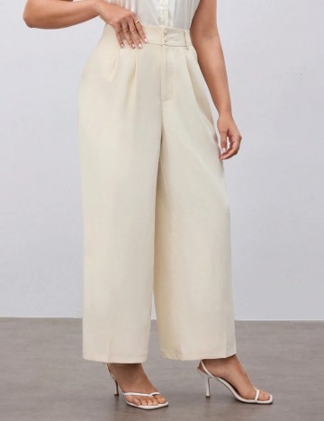 Pantaloni Shein Curve+, bej