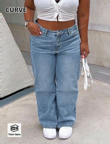 Jeans Shein Curve+, albastru