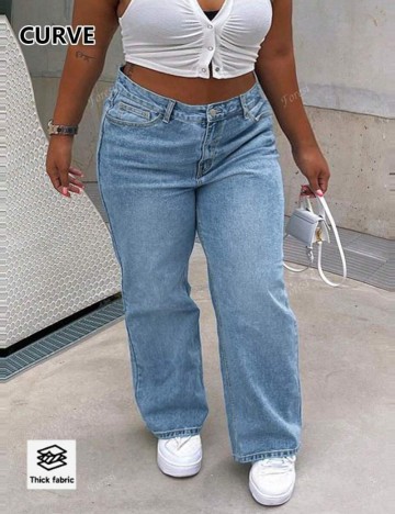 Jeans Shein Curve+, albastru