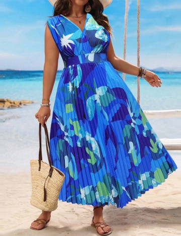 Rochie midi Shein Curve+, mix culori