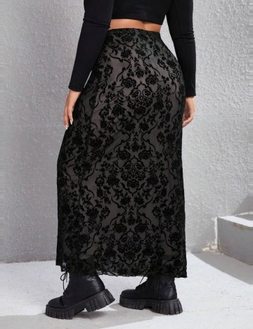 Fustă maxi Shein Curve+, negru