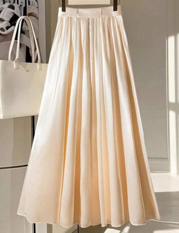Fustă maxi Shein Curve+, crem